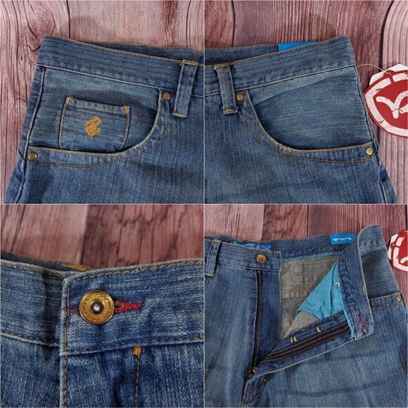 *FLAWS* NWT Rocawear Mens 40x34 Tokyo Baseball Dark Indigo Denim Jeans R0206J12 - Picture 8 of 14